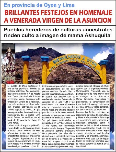 RADIO TAURO PERU Festividades De La Virgen De La Asuncion En Lima