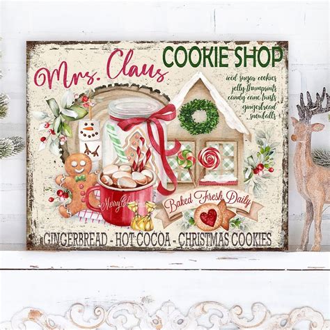 Mrs Claus Bakery Sign Etsy