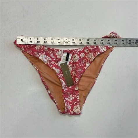 J Crew Curved Waist Cheeky Bikini Bottom Women S M Pink Tossed Floral