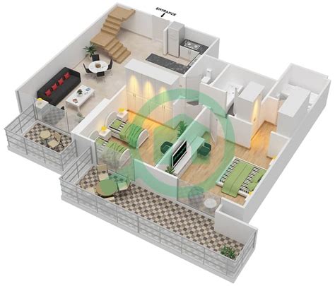 Floor Plans For Unit Th Th Floor Bedroom Apartments In