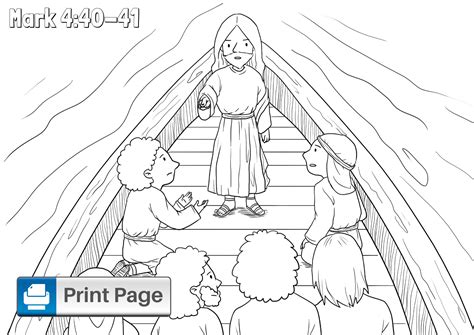 Jesus Calms The Storm Coloring Page Printable Coloring Pages