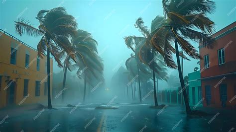 Premium Photo | Resilient Palm Trees Endure Hurricane Winds Concept ...