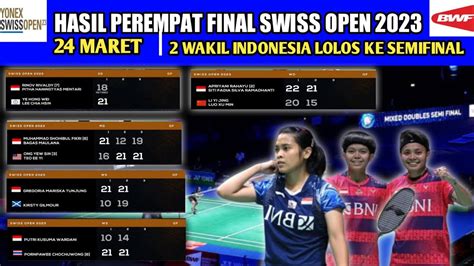 Hasil Perempat Final Swiss Open Indonesia Hanya Meloloskan Dua