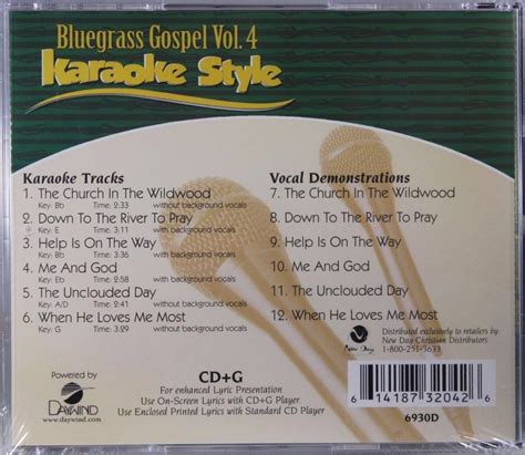 Bluegrass Gospel Volume 4 Christian Karaoke Style New Cd G Daywind 6 Songs Ebay