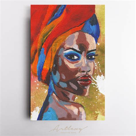 African Woman Wall Art Canvas Print Pop Art Etsy