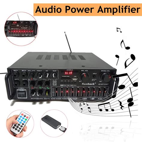 bluetooth 2.0 Channel 2000W Audio Power HiFi Amplifier 326BT 12V/220V ...