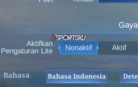 Fitur Aktif Pengaturan Lite Mobile Legends ML Bisa Lebih Ringan