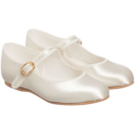 Katz - Girls Ivory Satin Special Occasion Shoes | Childrensalon