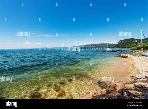 Lake Garda Lago Di Garda Beach And Beautiful Bay In Front Of The