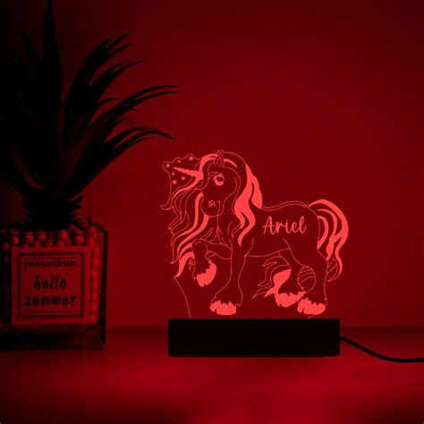 Custom Cute Unicorn Night Lightpersonalized Unicorn Night Lamp With