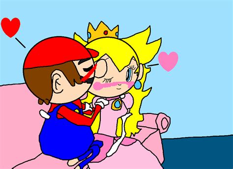 Mario kiss Peach on her cheek by NyanSonia on DeviantArt