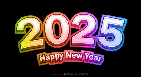 Free Happy New Year Colorful Background Vector Graphic