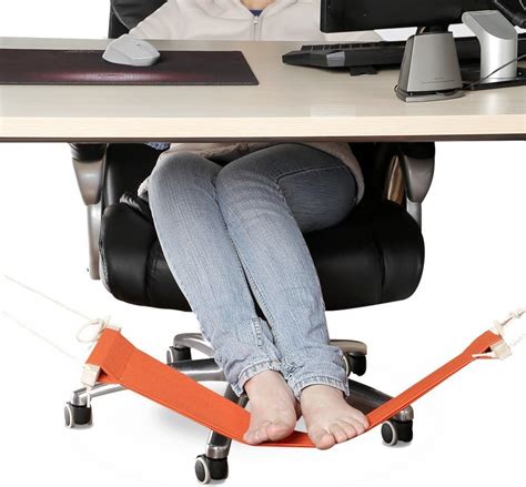 Tradepro Hamac Repose Pieds De Bureau Portable Et R Glable Orange