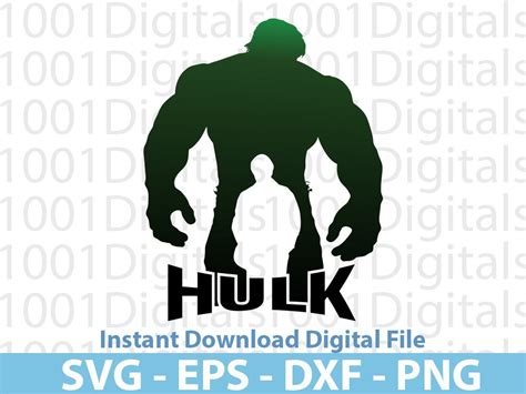 Hulk Silhouette Svg,superhero Svg Instant Download Svg Eps Dxf Png ...