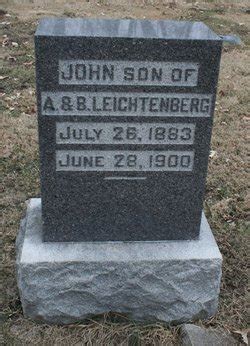 John Emil Leichtenberg 1883 1900 Memorial Find A Grave