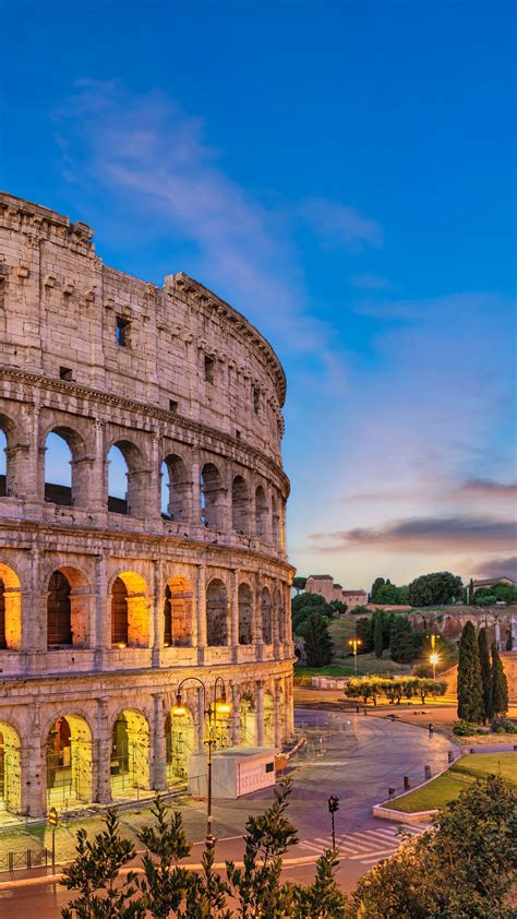 Night City Skyline At Rome Colosseum Italy Windows Spotlight Images