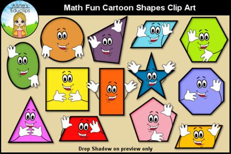 Math Fun 2d Cartoon Shapes Graphic By Aisnes Educlips · Creative Fabrica