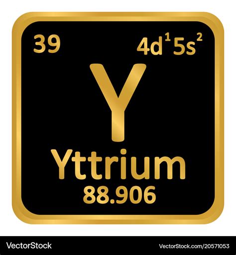 Periodic Table Element Yttrium Icon Royalty Free Vector