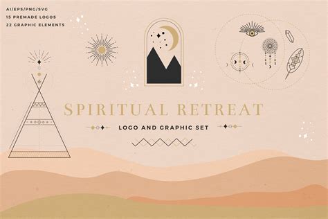 Logos and Graphics: Spiritual Retreat Pre-made Logos and Graphic Elements - Etsy