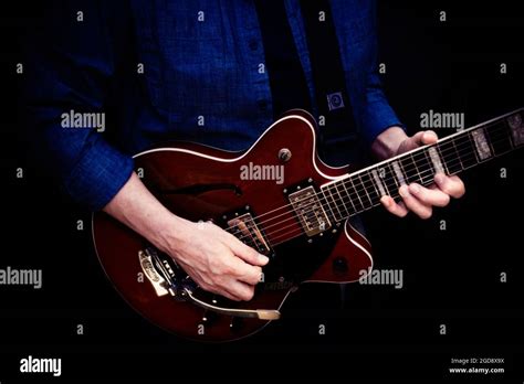 Red Gretsch Electric Guitar Stock Photo Alamy