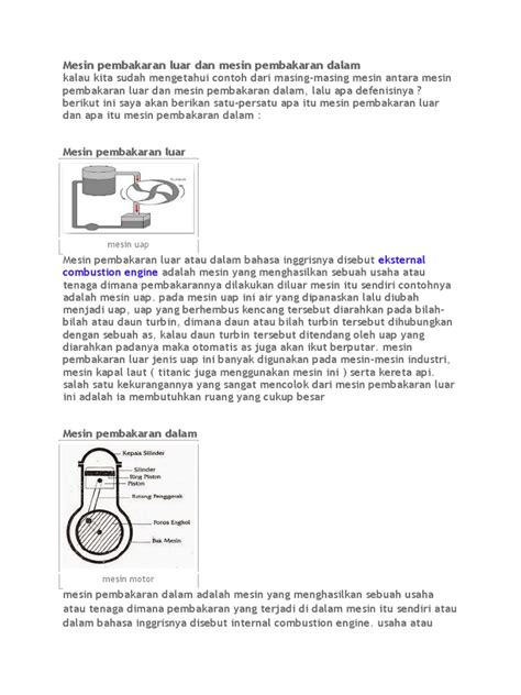 Mesin Pembakaran Luar Dan Mesin Pembakaran Dalam Pdf