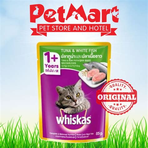 Jual MAKANAN KUCING WHISKAS TUNA WHITE FISH 85GR Shopee Indonesia