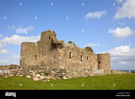 Ruins Of 16th Century Medieval Muness Castle Managed By Historic