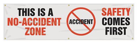 Accuform Banner Safety Banner Legend This Is A No Accident Zone