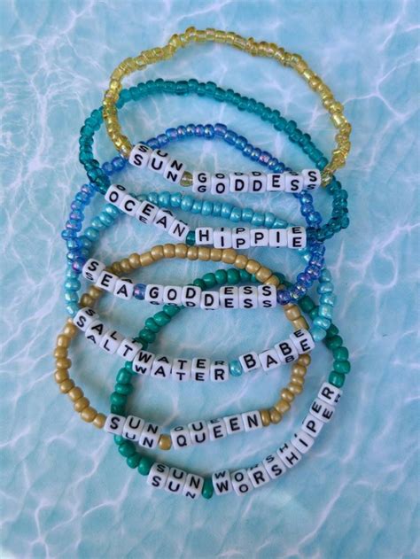 Beaded Word Bracelets Words Of Affirmation Bracelets Name Etsy