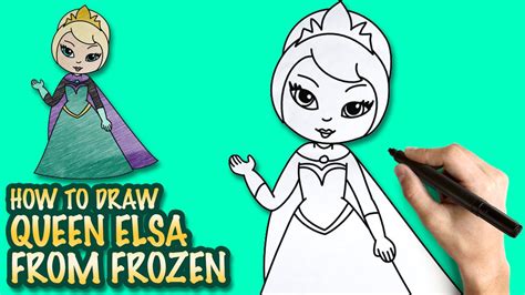 How To Draw Elsa From Frozen 02 Easy Step By Step Drawing Lessons For