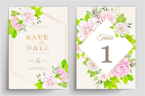 Belle Carte D Invitation De Mariage Floral Avec Un Design Color