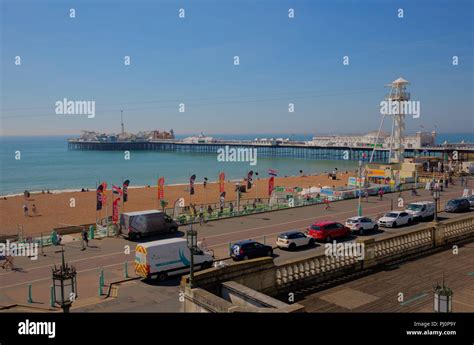 brighton england seafront  pier  popular south coast uk tourist