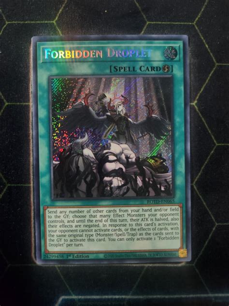 Forbidden Droplet ROTD EN065 Secret Rare 1st Ed LP Yu Gi Oh EBay