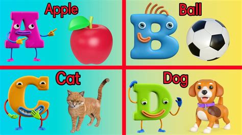 A For Apple Abcd Phonics Songs A For Apple B For Ball C For Cat