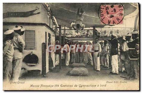 Carte Postale Ancienne Bateau Guerre Marins 154 Exercices De