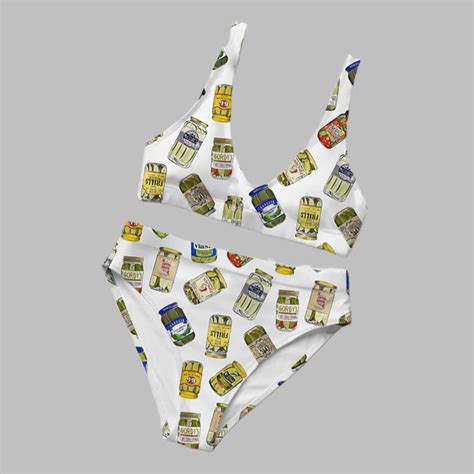 Vintage Canned Pickles Bikini Set For Women Grishko