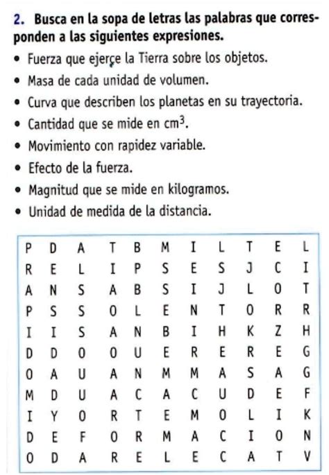 Solved Busca La Sopa De Letras Las Palabras Que Corresponden A Las