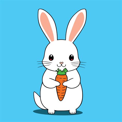 Cute bunny rabbit cartoon eating carrots 25852529 Vector Art at Vecteezy