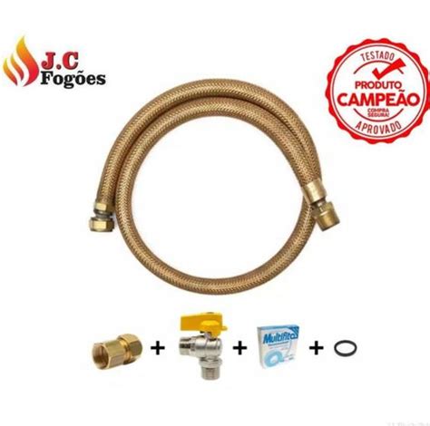 Kit Mangueira Cobre Registro E Adaptador Jp Flex Ou Contuflex