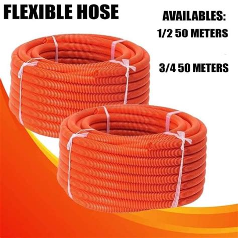 Wire Flexible Hose 1 2 3 4 50 Meters Per Roll Orange Conduit Flexible Hose Electrical