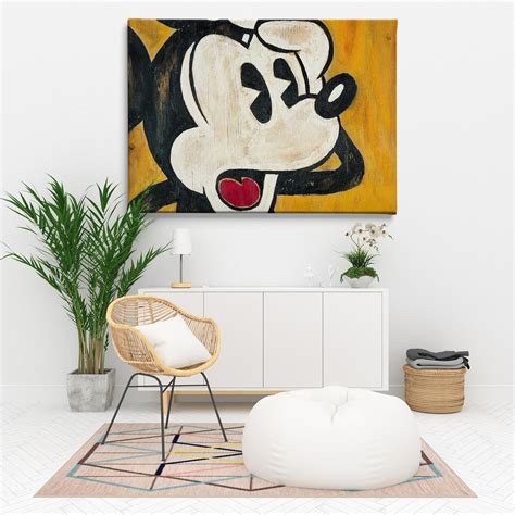 Mickey Mouse Vintage Canvas Wall Art Print. High Quality Free Shipping ...