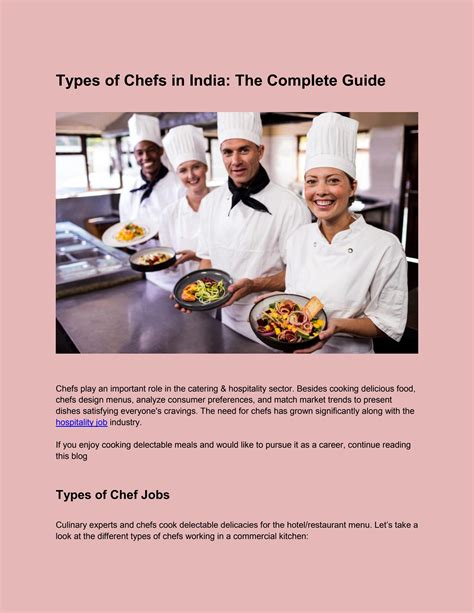 Types Of Chefs In India The Complete Guide By The Job Plus Issuu