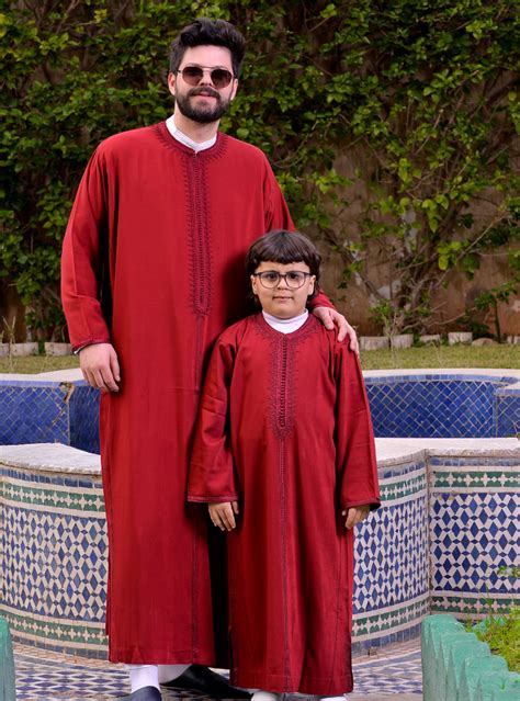 Caftan Enfants Mlifa De Soie En Rouge Univers Tradition