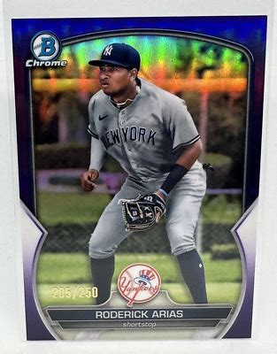 Bowman Chrome Roderick Arias Purple Refractor Yankees