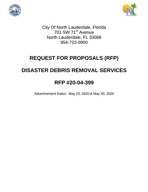 PDF REQUEST FOR PROPOSALS RFP DISASTER DEBRIS DOKUMEN TIPS