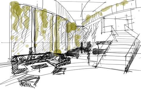 Concept Sketch For Public Space Design Studio Project Nexus Library