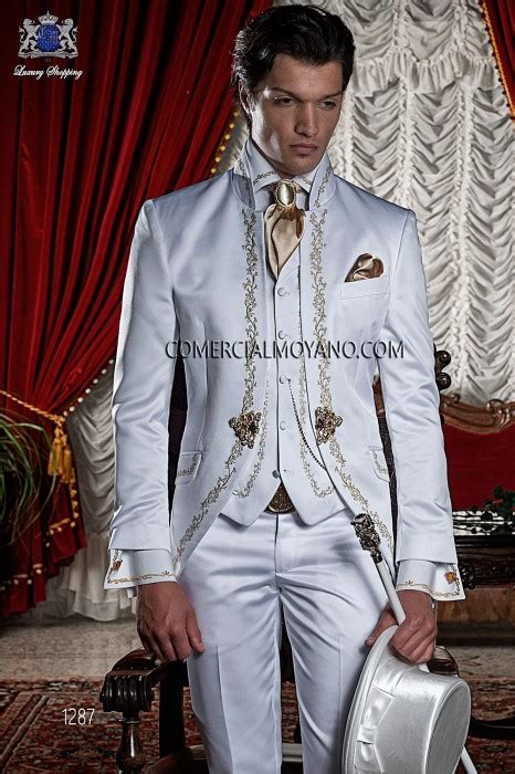 Traje De Novio Barroco Blanco Modelo Mario Moreno Moyano