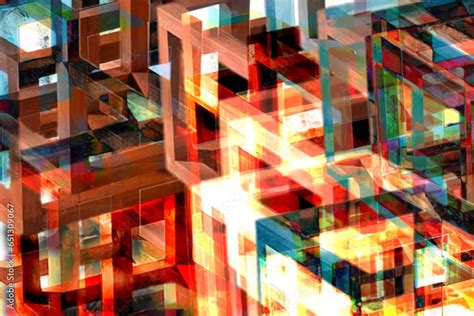 Abstract Digital Art Piece Depicting Ordered Chaos With Overlapping