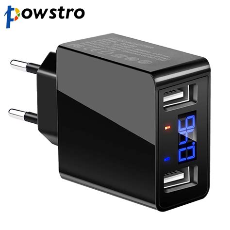 Powstro Dual Usb Max A Phone Charger Led Display Adapter Smart Fast