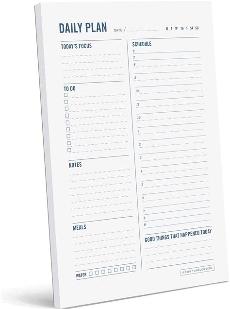 Amazon UtyTrees Daily Planner Pad 6 7 X 9 8 With 58 Undated